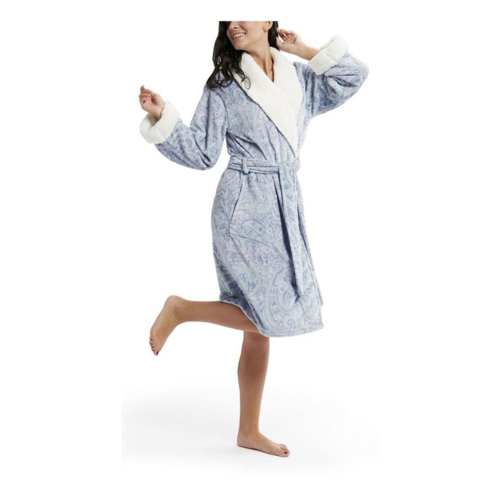 INK + IVY Intimates Gray Sherpa Robe S\M